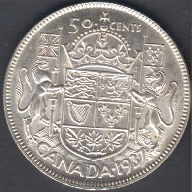1937 - AU/UNC - Canada 50 Cents