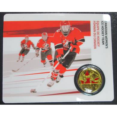 2009 - 25 Cents Vancouver 2010 - Canadian Women's Ice Hockey Team - Coin Sport Card