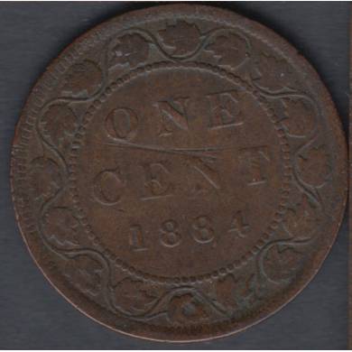 1884 - VG - Scratch - Obverse #2 - Canada Large Cent