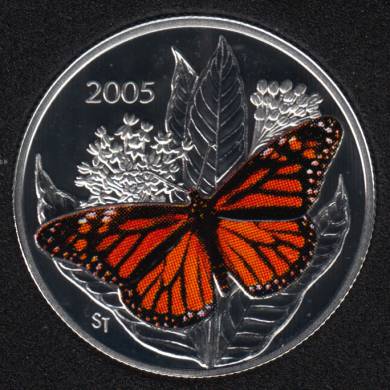 2005 - Proof - Monarch Butterfly - Sterling Silver - Canada 50 Cents