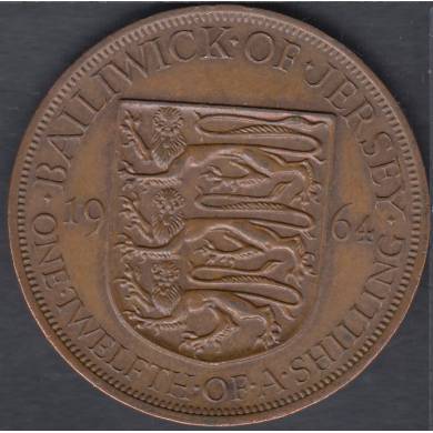1964 - 1/12 of a Shilling - EF - Jersey