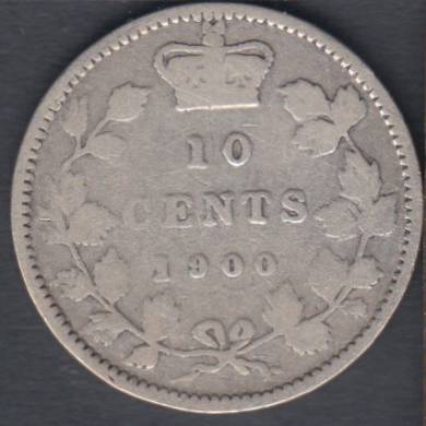 1900 - VG - Stained - Canada 10 Cents