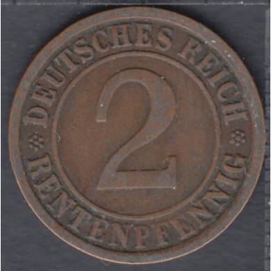 1924 G - 2 Rentenpfennig - Germany