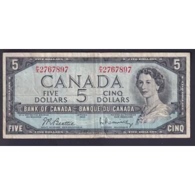 1954 $5 Dollars - VF - Beattie Rasminsky - Prefix P/X