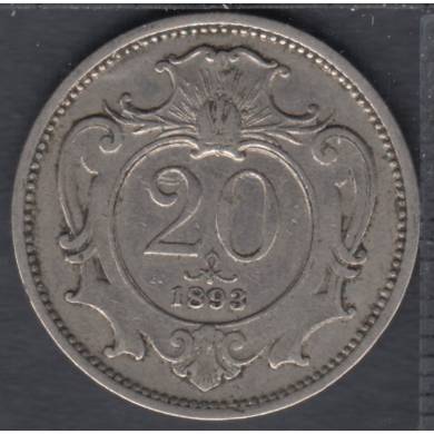 1893 - 20 Heller - Autriche