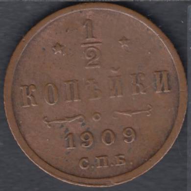 1909 - 1/2 Kopek - Russia