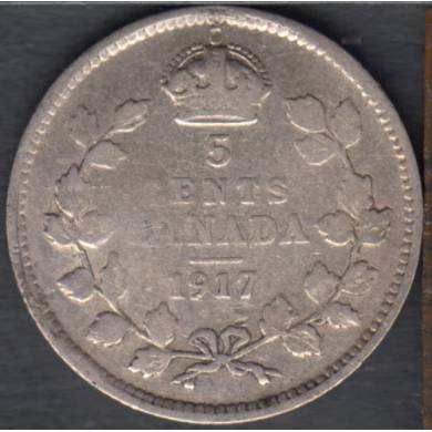 1917 - Bent - Damaged - Canada 5 Cents