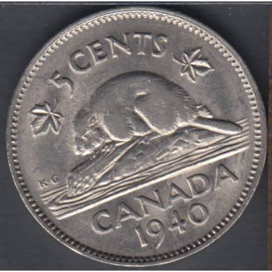 1940 - VF - Rotated Dies - Canada 5 Cents