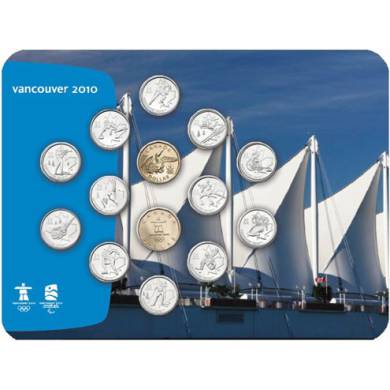 2010 RCM Vancouver 'Inukshuk' 14-Coin Circulation Collection Cardboard Set