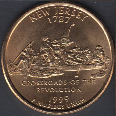 1999 P - New Jersey - Plaqué Or - 25 Cents