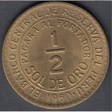 1960 - 1/2 Sol - B. Unc - Peru