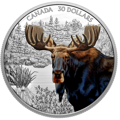 2020 - $30 - 2 oz. Pure Silver Coin  Imposing Icons Series: Moose
