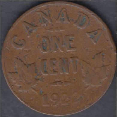 1922 - Endommag - Canada Cent