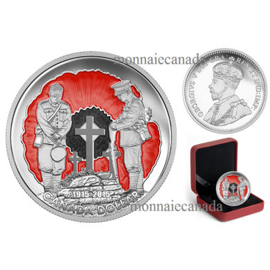 2015 - $1.00 - preuve numismatique argent dition limite  100e anni. du pome Au champ d'honneur