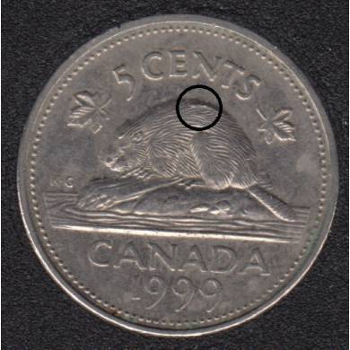 1999 - Dot sur dos Castor - Canada 5 Cents