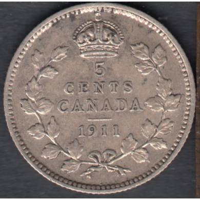 1911 - F/VF - Canada 5 Cents