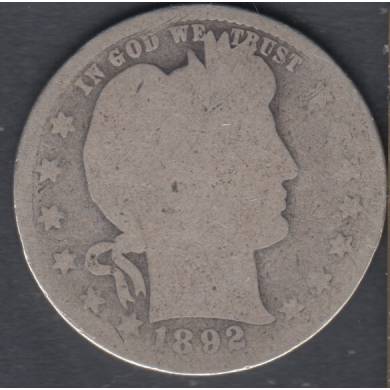 1892 O - Barber - 25 Cents USA