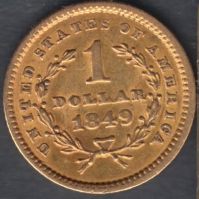 1849 - EF - $1 - Graffiti - Liberty Head - USA Gold
