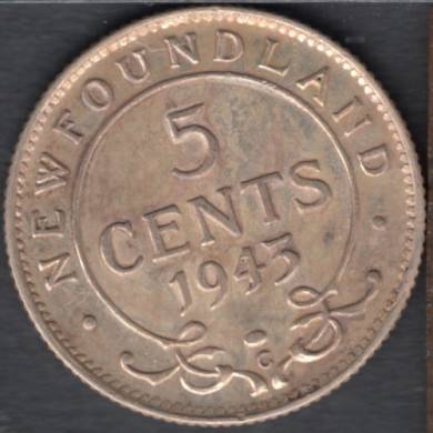 1943 C - EF - 5 Cents Newfoundland