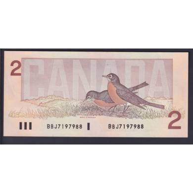 1986 $2 Dollars - UNC - Thiessen Crow - Prfixe BBJ