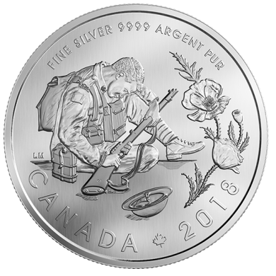 2018 - $10 - 1/2 oz. Pure Silver Coin - 100th Anniversary of the Armistice