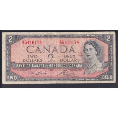 1954 $2 Dollars - Fine  - Lawson Bouey - Prefix R/G
