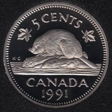 1991 - Proof - Canada 5 Cents