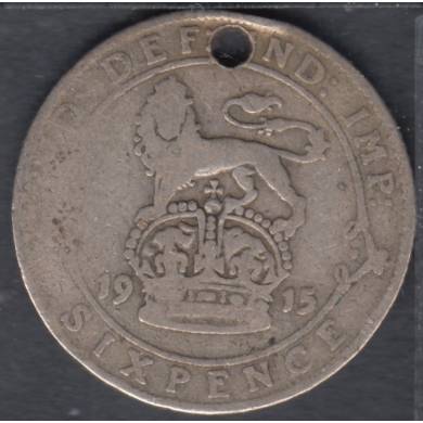 1915 - 6 Pence - Trou - Grande Bretagne