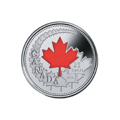 2004 P Canada Day Colorized 25 Cents