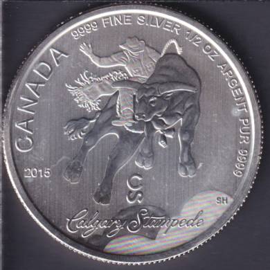 2015 Canada $2 Dollars - 1/2 Oz Argent Fin .9999 Calgary Stampede