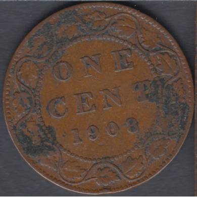 1908 - Fine - Canada Large Cent
