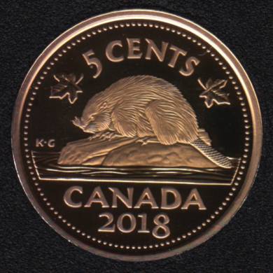 2018 - Proof - Fine Silver - Canada 5 Cents