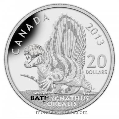 2013 -$20  fine silver coin - Canadian Dinosaurs -  Bathygnathus borealis