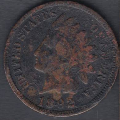 1892 - Damaged - Indian Head Small Cent