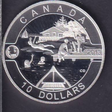 2013 - $10 - 1/2 oz Fine Silver Coin - Canadian Summer Fun