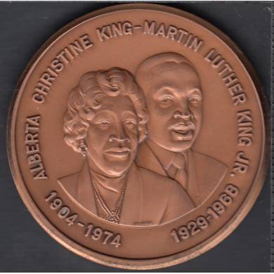 Alberta Christine King 1904-1974 - Martin LutherKing Jr. 1929- 1968 - We as people Will Get To The Promised Land - Medal