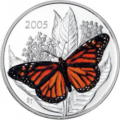 2005 Butterfly Colorized Monarch 50ct Silver