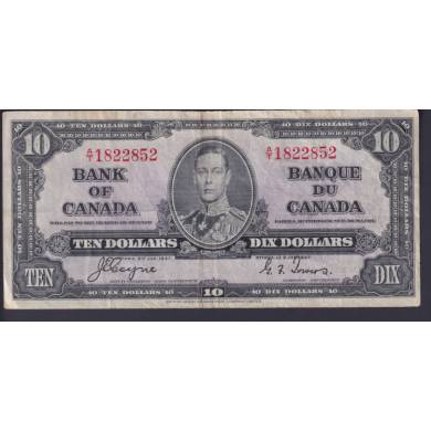 1937 $10 Dollars - VF - Coyne Towers - Prfixe A/T