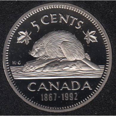 1992 - 1867 - Proof - Canada 5 Cents