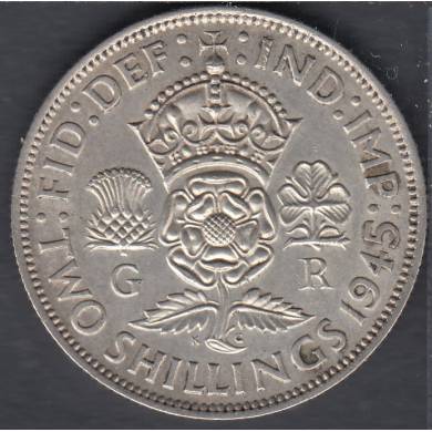 1945 - Florin (Two Shillings) - VF - Great Britain
