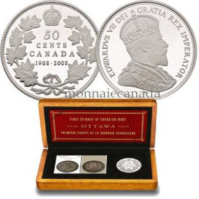 2008 RCM Centennial 50 Cents Silver Proof & Stamp Set