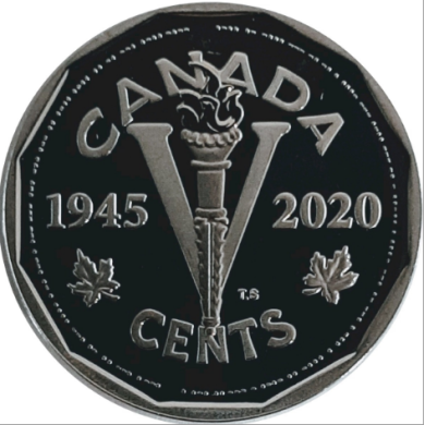 2020 1945 - Proof - Canada 5 Cents