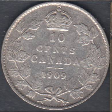 1909 - Broad Leaves - Fine - Canada 10 Cents