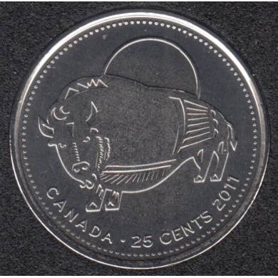 2011 - B.Unc - Bison - Canada 25 Cents