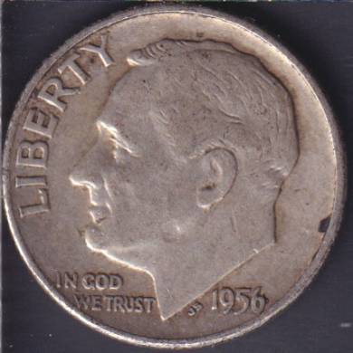 1956 D - Roosevelt - 10 Cents USA