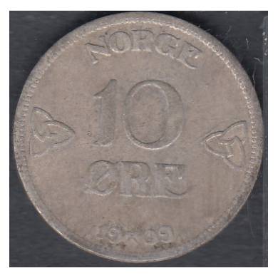 1909 - 10 Ore - VF - Norway