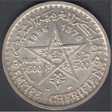 1956 (1376 AH) - 500 Francs - EF/AU - Maroc
