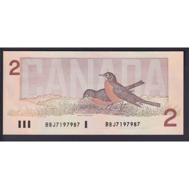 1986 $2 Dollars - UNC - Thiessen Crow - Prfixe BBJ