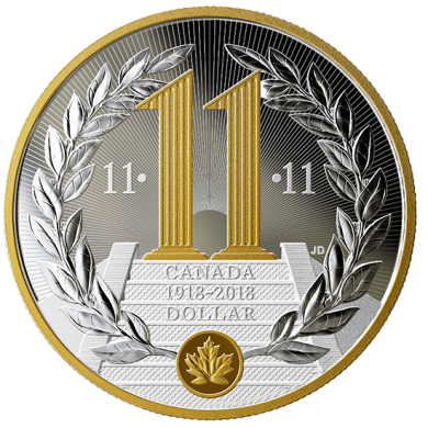 2018 - $1 - Dollar preuve numismatique en argent dition spciale 2018  100e anniversaire de l'Armistice de la Premire Guerre mondiale