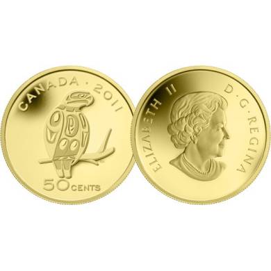 2011 - 50 Cents - 1/25 Ounce Pure Gold Coin - Peregrine Falcon